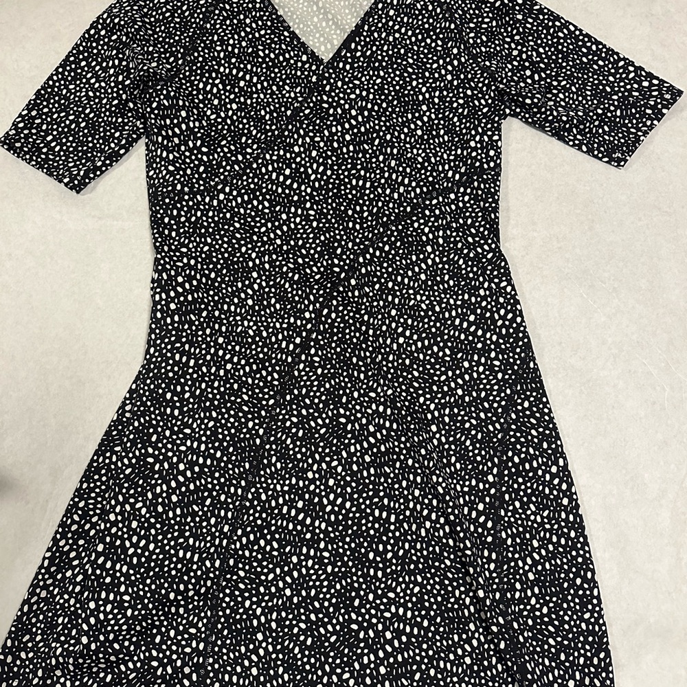 Title Nine Black and White Patterned Midi Dress